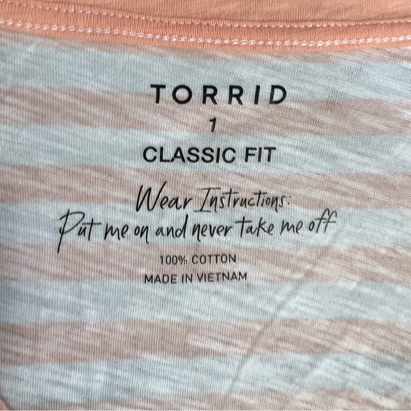 Torrid SLUB PEACH STRIPE TEE - Picture 3 of 7